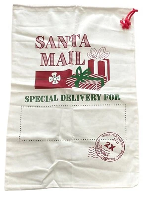 Santa Mail специальная доставка X-Large холст S сумка на шнурке 32 «x 21» новый без ярлыков - Изображение 1 из 2