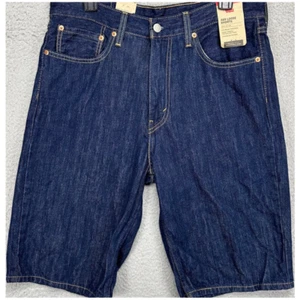 Levis 469 Shorts Mens 31X12 Blue Cotton Loose Fit Red Tab 5 Pockets Denim NEW - Picture 1 of 10