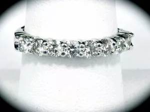 14K White Gold Diamond Wedding Band 1.0 TCW - Picture 1 of 4