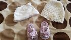 Baby Girl's Bundle Of 2 Hats & Pair Of Sandals 0/3 Months