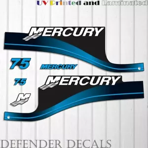 Mercury 75 HP ELPTO Two Stroke 1999-2006 outboard engine decal sticker BLUE set - Picture 1 of 1