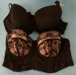 2 X SUJETADORES ACOLCHADOS CON AROS NEGROS Y CREMA TALLAS 34C-34E ANN SUMMERS + GEORGE WBJ01 - Imagen 1 de 4