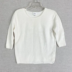 Wilfred Ribbed Ivory Pullover Sweater Womens XS 3/4 Sleeve Italian Yarn - Picture 1 of 6