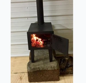 Wood Burning Stove Camping Hiking Cooking Backyard Cast Iron Heater Fireplace - Picture 1 of 12