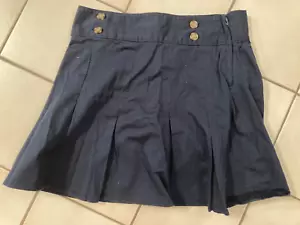 Old Navy Girls Uniform Pleated Twill Skort Skirt Navy Blue Zipper Size 14 NEW - Picture 1 of 4