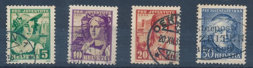 SWITZERLAND (1933)  B65-68 COMPLETE SEMI SET; NO FAULTS; USED - Image 1 of 1