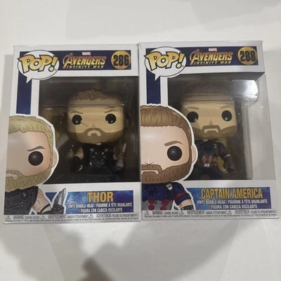 Funko Pop Marvel Lote Thor #286 y Capitán América #288 Avengers Infinity War Foto 1 de 4