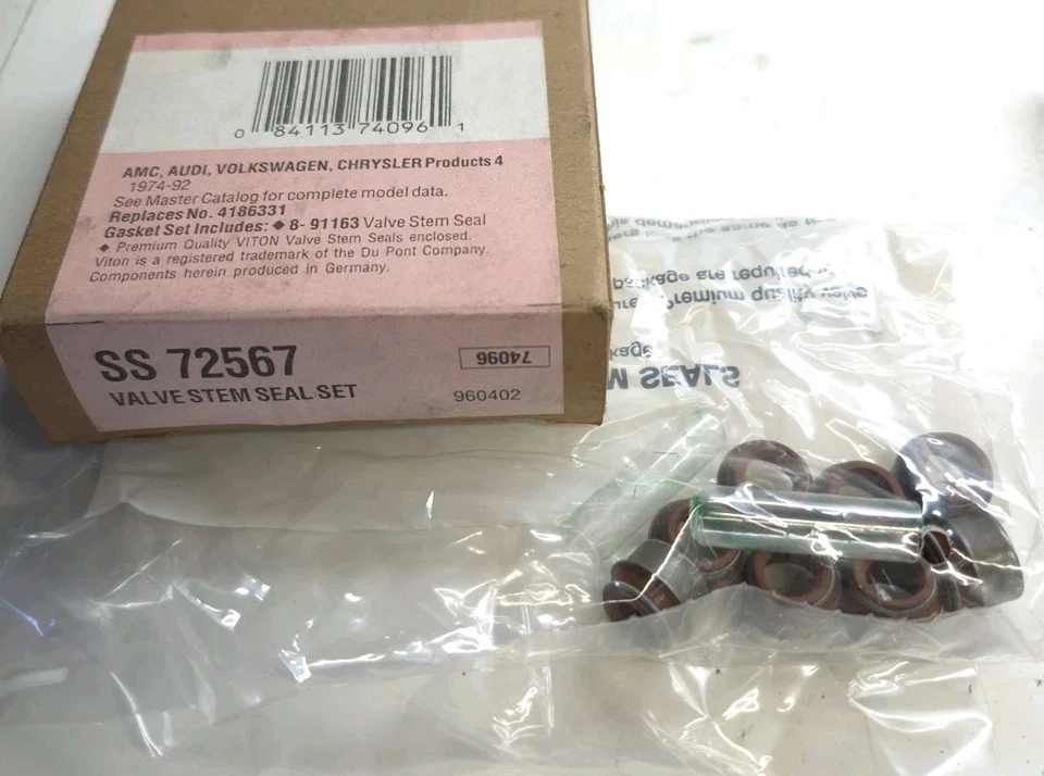SS 72567 Fel-Pro Juego de sellos de vástago de válvula de admisión y escape Felpro SS72567 AMC, AUDI Foto 1 de 1