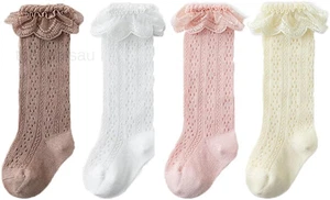 Baby Girls Knee High Socks Hollow Out 1-3T, 4-pairs Mesh - Picture 1 of 6