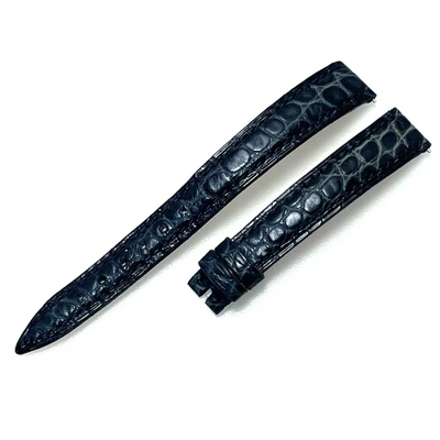 Correa de reloj Franck Muller de cuero genuino negro correa de 12 mm patrón de cocodrilo #987A Foto 1 de 4