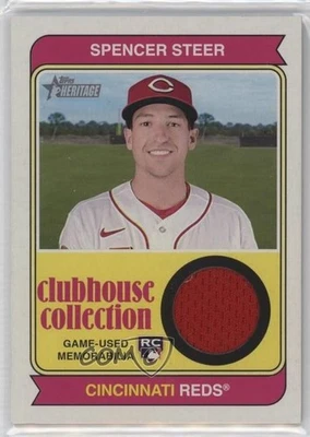 2023 Topps Heritage Clubhouse Collection Relics Spencer Steer Rookie RC - Image 1 of 3