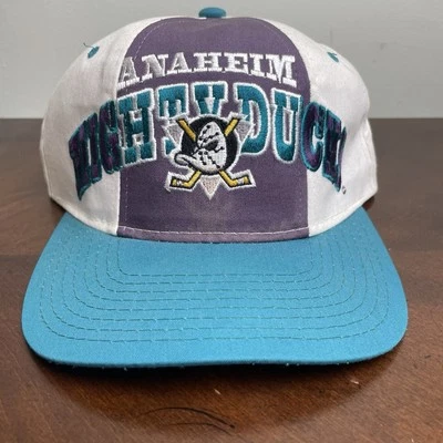 Vintage 90s Starter Classic Tri Power Anaheim Mighty Ducks NHL Snapback Hat RARE - Image 1 of 4