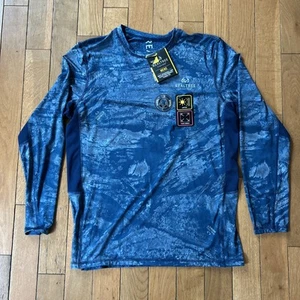 Realtree Long Sleeve Shirt Reversible, UPF 30, Scent Control, Size Large - Blue - Picture 1 of 8