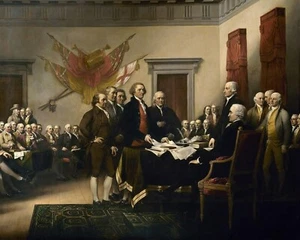 Foto de los padres fundadores de Jefferson firmando la Declaración de Independencia - Imagen 1 de 1