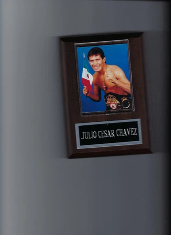 JULIO CESAR CHAVEZ PLAQUE BOXING CHAMPION WITH BELT & FLAG Cover