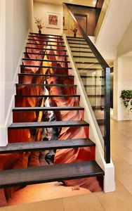 3D Roter Stein ZHU1188 Stair Risers Dekoration Fototapete Vinyl Tapete Amy - Picture 1 of 5