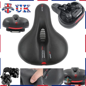 Soft Wide Comfy Gel Big Bum Bike Saddle Seat Mountain MTB Road Bicycle+TailLight - Picture 1 of 11