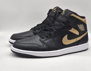Nike Air Jordan 1 Mid "Black & Metallic Gold" gr.45,5 - Bild 1 von 11