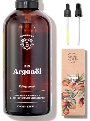 Bionoble Arganöl Bio 100ml - 100% Rein, Natürlich und Kaltgepresst - Gesicht, Kö