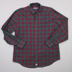 Vineyard Vines Shirt Mens Large Green Red Murray Flannel Plaid Tartan Holiday - Picture 1 of 15
