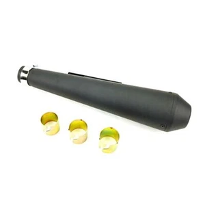 Reverse Cone Shorty Megaphone Muffler Custom Chopper Cafe Black 80-84030b - Picture 1 of 12