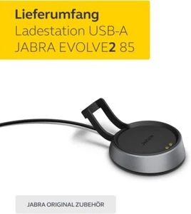 Jabra Evolve2 85 USB-A Deskstand Charging Stand Ladestation Schwarz 14207-65 - Bild 1 von 20