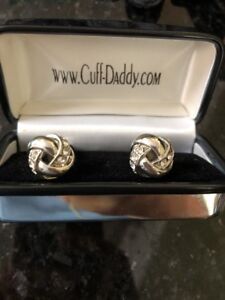 Cuff Daddy Austrian Crystal Cufflinks in Clear Stone Christmas Gift