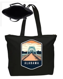 PERESONALIZED Tote Bag Alabama State Poster Art Travel Bag Canvas Tote XL - Picture 1 of 4