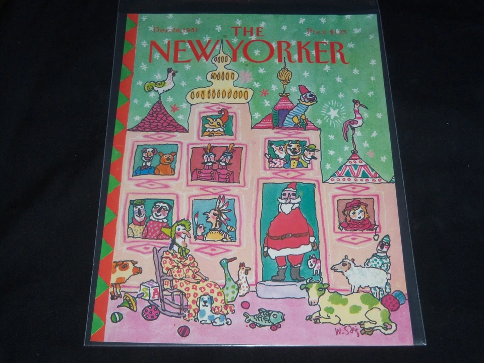 1981 DECEMBER 28 NEW YORKER MAGAZINE FRONT COVER ONLY - GREAT ART FOR FRAMING - Imagem 1 de 1