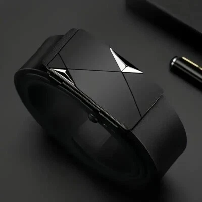 Nuevo Elegante Cinturón de Cuero PU para Hombres Hebilla Automática para Diario, Trabajo Fiesta y Negocios Foto 1 de 4