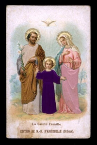 santino-holy card AIGUEBELLE-SACRA FAMIGLIA abito in seta - Picture 1 of 1