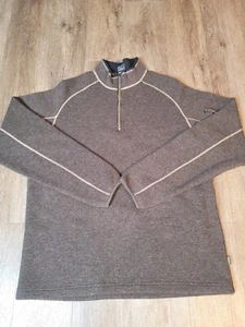 Kuhl Men's Revel Quarter Zip Sweater Fleece Pullover Logo Brown Large - Picture 1 of 9