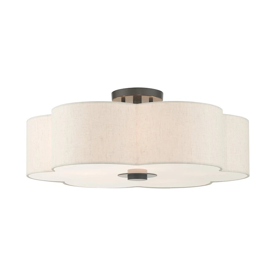 Livex Solstice 5 Light Semi Flush Mount, English Bronze - 58068-92 - Image 1 of 1