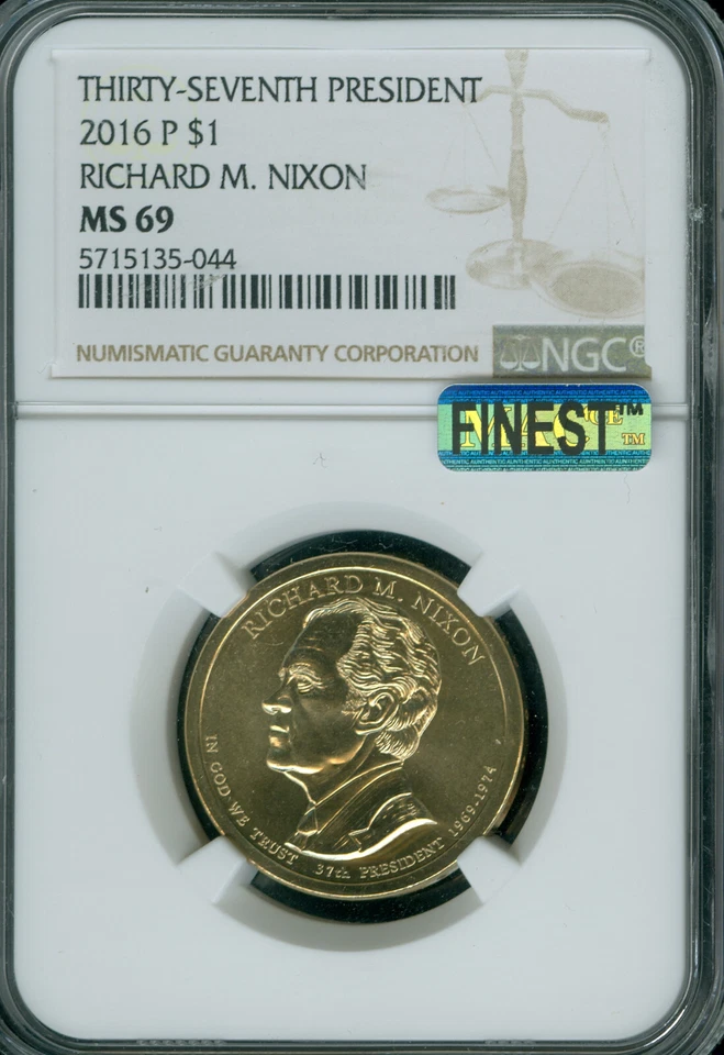 2016 D RICHARD NIXON DOLLAR PRES NGC MS68 MAC FINEST & SPOTLESS  * - Image 1 of 2
