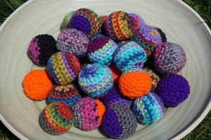 Lot of 3, Handmade Crochet Organic Catnip Cat Toys Balls amigurumi - Picture 1 of 8