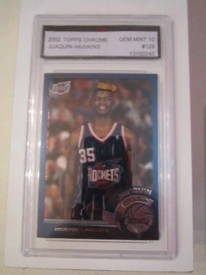 2002 JUAQUIN HAWKINS TOPPS CHROME BASKETBALL CARD #129 FGS GEM MINT 10 - BBA-5 - Изображение 1 из 2
