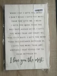 Dekoratives Wandschild aus weißem Kiefernholz (Love) 15 x 10 Made in USA - Bild 1 von 3