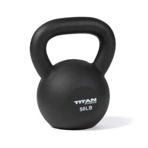 Titan Fitness 50 LB Cast Iron Kettlebell, Single Piece Casting, LB Markings - Picture 1 of 6