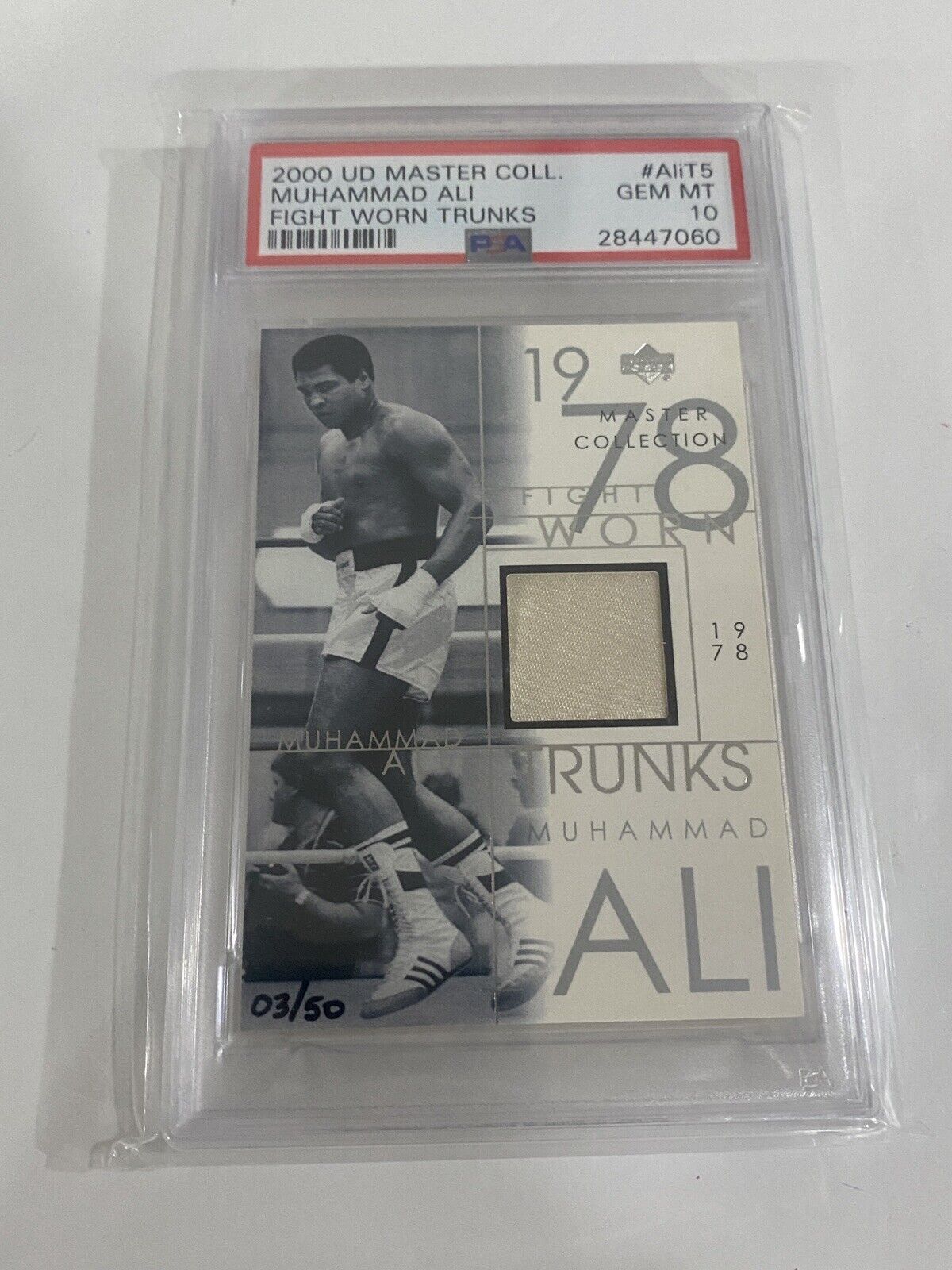 2000 UD Master Collection Muhammad Ali Fight Worn Trunks Card #/50 PSA 10 💎