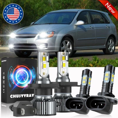Combo de faros antiniebla LED bombillas blancas para Kia Spectra 2005-2009- 4x 9003 881 Foto 1 de 4