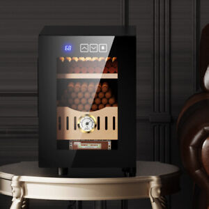 Electronic Cigar Cooler Humidor Cedar Wood Shelf Refrigerator Cooling Control