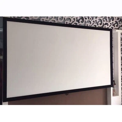 130inch Aluminum Fixed Frame 16:9 Projector Screen White Home Theater TV Movies - Image 1 of 4