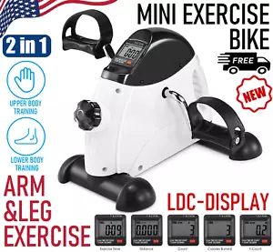 Under Desk Bike Pedal Exerciser for Arm/Leg Exercise Portable Mini Bike w/Handle - Picture 1 of 22