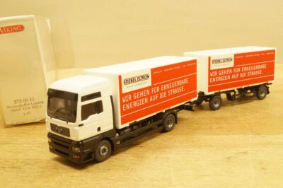 HO 1:87 Wiking 0573 09 42 MAN TGA XXL Camion Con Rimorchio " Stiebel Eltron " - Immagine 1 di 4