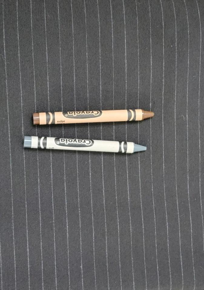 2 Yards Chocolate Brown & Grey Pinstripe Suiting Suit Fabric Wool Blend 60" Wide - Image 1 of 3