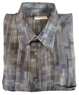 Camisa Georg Roth de Alemania Botón Frontal Para Hombre XL Gris Abstracto Foto 1 de 4