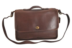 Authentic OLD COACH 2Way Shoulder Briefcase Business Bag Leather Brown 4652M - Picture 1 of 10