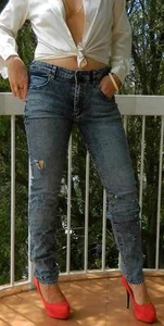 VINTAGE Wrangler Rocker Ripped Distressed Skinny Jeans - Picture 1 of 5