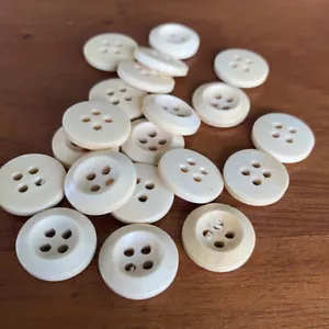 10 x 15mm Creamy Natural Wooden Buttons - Australian Supplier - Picture 1 of 2