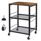 Printer Stand Industrial Cart with Wheels Printer Table with Storage 3-Tier Roll